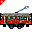 Tram di latta rosso